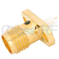(image for) SMA Female 2 Hole Panel Receptacle - micro coaxial end