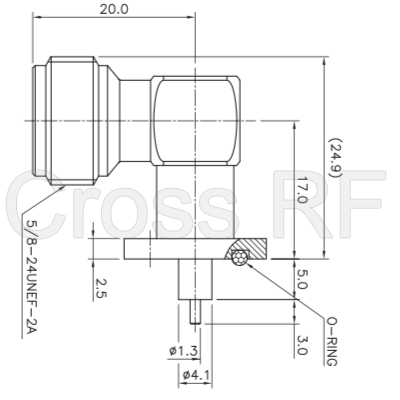 (image for) N Female 4 Hole Panel Right Angle Receptacle