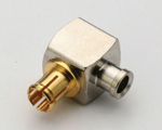 (image for) MCX Right Angle Plug for .085 Semi-Rigid - 75 ohm
