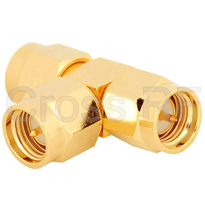 SMA plug-plug-plug T adapter