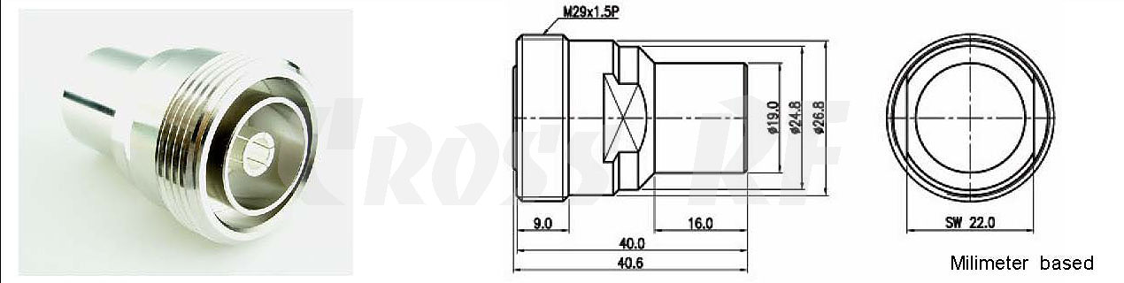 7/16 2 watt female termination; DC to 7.5GHz