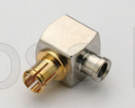 (image for) MCX Right Angle Plug for .085 Semi-Rigid - 75 ohm
