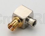 (image for) MCX Right Angle Plug for .085 Semi-Rigid - 75 ohm