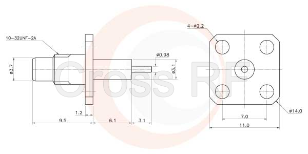 (image for) SMC Female 4 Hole Panel Receptacle