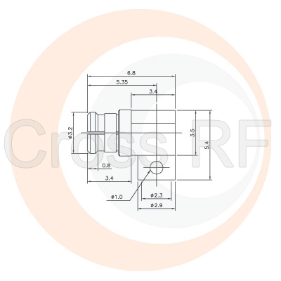 (image for) SMP Right Angle Female for .085 Semi-Rigid