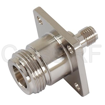 (image for) SMA Female to N 4 Hole Panel Female Adapter