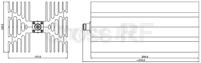 (image for) N 250 watt male termination; DC to 3GHz
