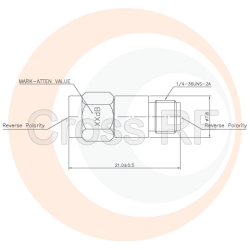 (image for) SMA 1 watt reverse polarity attenuator; DC to 3GHz