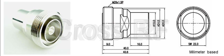 (image for) 7/16 2 watt Female termination; DC to 7.5GHz