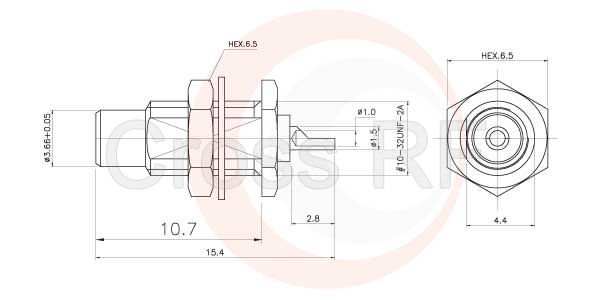 (image for) SMC Bulkhead Female Receptacle - Rear Mount