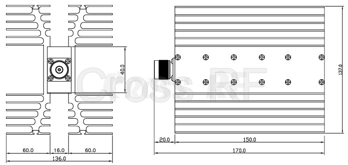 (image for) N 150 watt male termination; DC to 3GHz