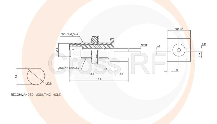 (image for) SMC End Launch Bulkhead PCB Jack
