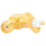(image for) SMA Right Angle Female 2 Hole Panel Receptacle