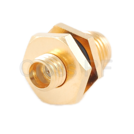 (image for) SMP Male to SMA Female, Thread-In Panel Mount Hermetic Adapter
