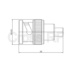 (image for) 75 ohm MCX Jack to 50 ohm BNC Female Adapter