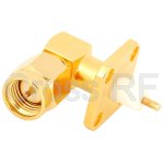 (image for) SMA Right Angle 4 Hole Panel Plug Receptacle