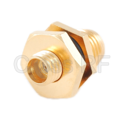 (image for) SMP Male to SMA Female, Thread-In Panel Mount Hermetic Adapter